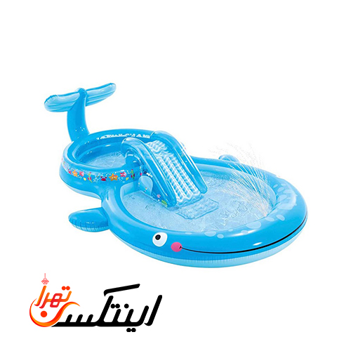 استخر بادی کودک سرسره دار طرح نهنگ intex 57176
