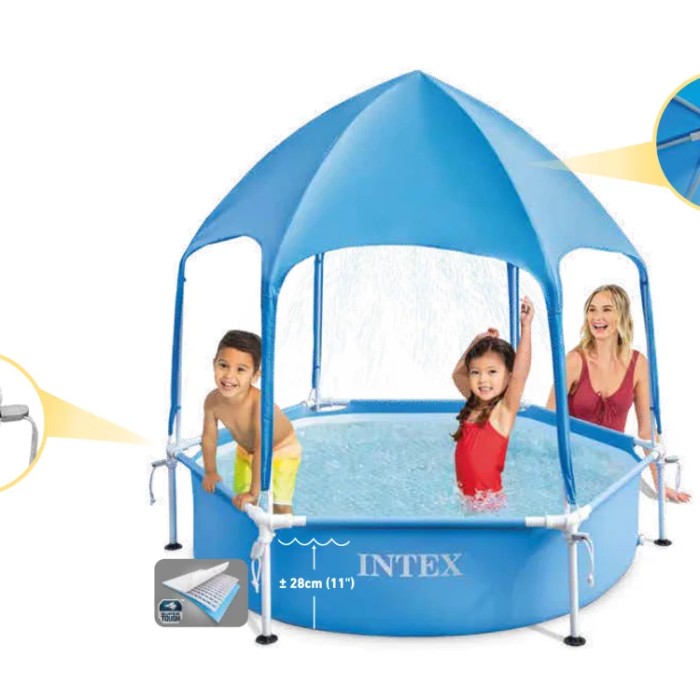 استخر پیش ساخته فریمی سایبان دار اینتکس intex 28209