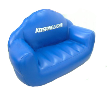 کاناپه بادی دو نفره با تکیه گاه طرح دار
